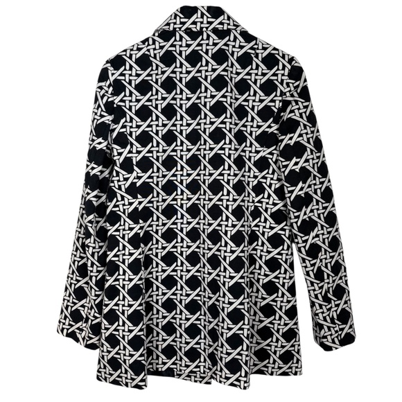 Banana Republic Women's Navy Geometric Print Blazer Sz M Preppy Chic Classic - Picture 6 of 9